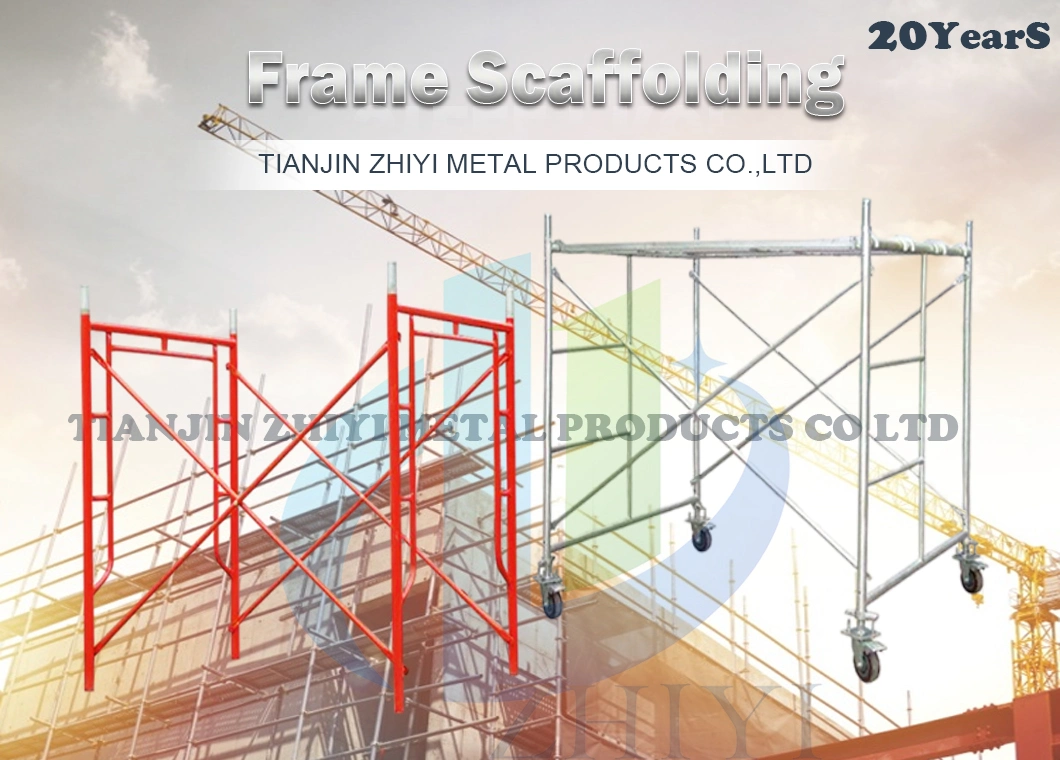 High Quality Construction Ladder Walk Through Steel Pipe Clamp Door H Frame System Scaffold Masonary Scaffolding