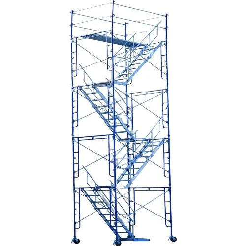 Pre Galvanized Q235 Steel Mason Mobile Ladder H Movable Andamios Metalicos Frame Scaffolding