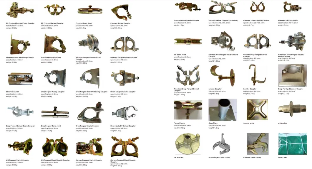 Construction Drop Forged/Pressed Scaffolding Accessories Steel Coupler Board Retaining Coupler for Sale