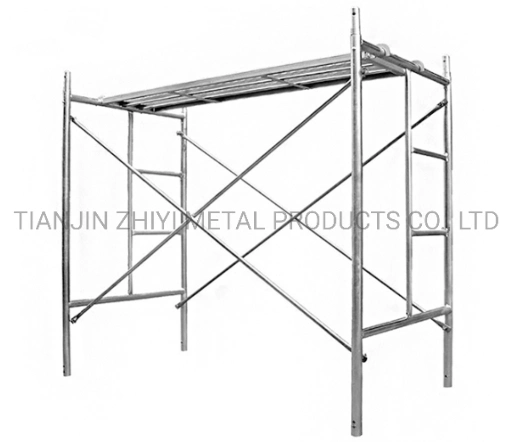 High Quality Construction Ladder Walk Through Steel Pipe Clamp Door H Frame System Scaffold Masonary Scaffolding