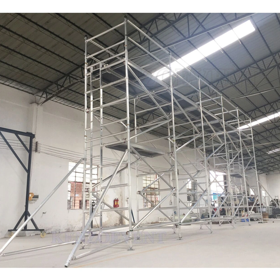 Double Width Aluminum Movable Scaffolding Tower for Decoration