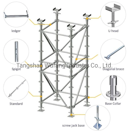 Factory Supply Galvanized Steel Ring Lock Vertical Standard Scaffold Ledger Bay Brace Layher Allround Ringlock Scaffolding