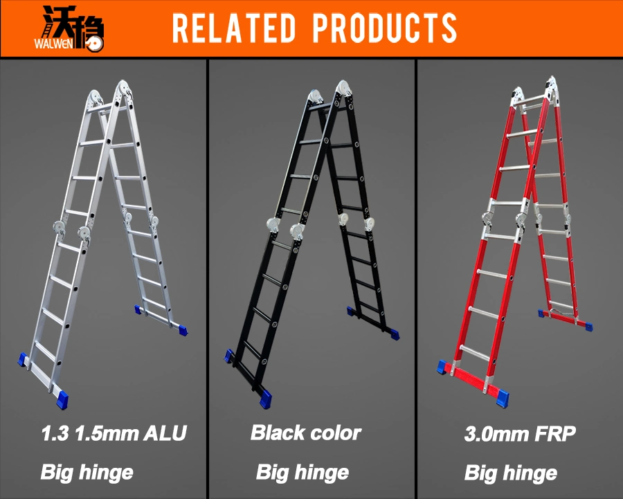 4.7 Meters Small Hinges Aluminum&Aluminium Multipurpose Foldable Step Ladder with Non Slipping Base