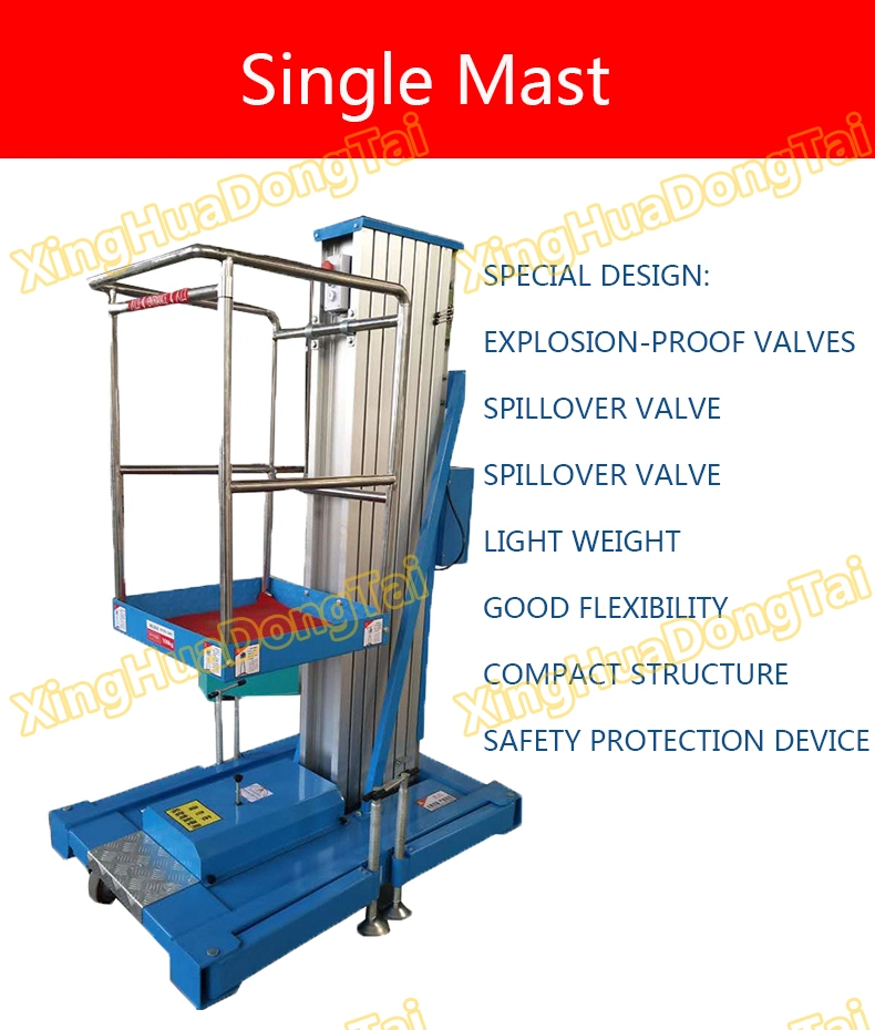 Vertical Aluminum Lift Table Man Lift Hydraulic Lift Scaffolding Lift Platform