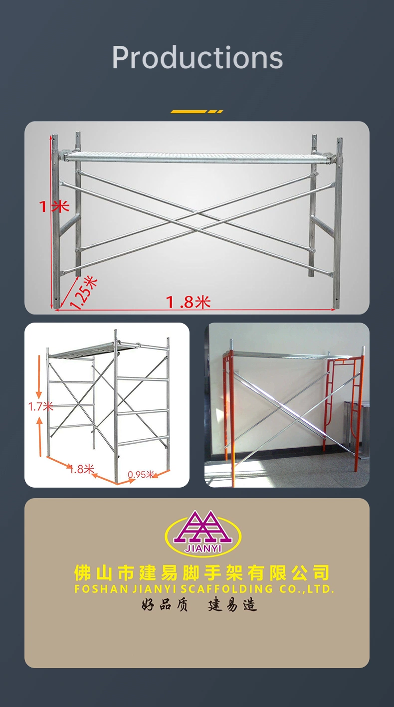 Durable Walk Through H Frame System Scaffolding Dimension 1219*1930mm