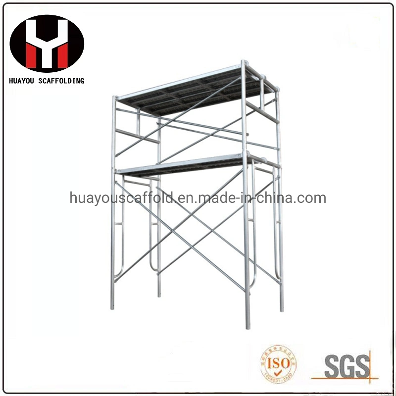 Q195 Pre-Galvanized Steel Main Frame Powder Coated Walk Thru H Frame Scaffold for Construction