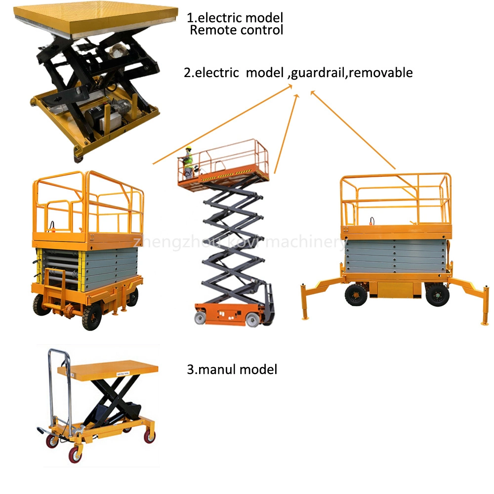 Electric Remote Control Hydraulic Vertical Aerial Work Scissor Lift Platform Tables Cargo