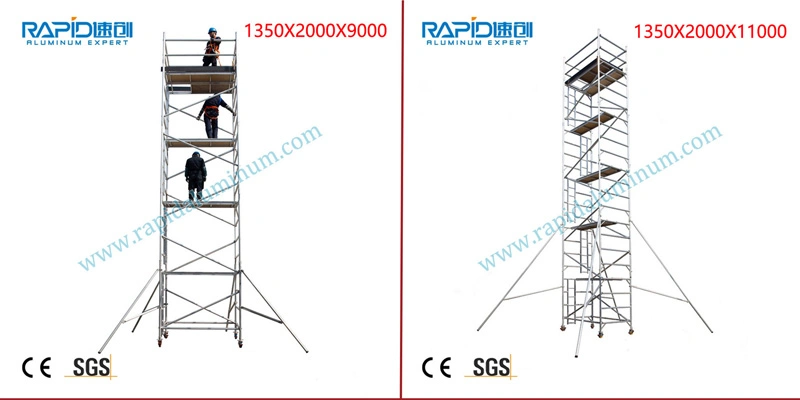 En1004 Aluminium Ringlock a Frame Mobile Tower Aluminum Scaffolding for Sale