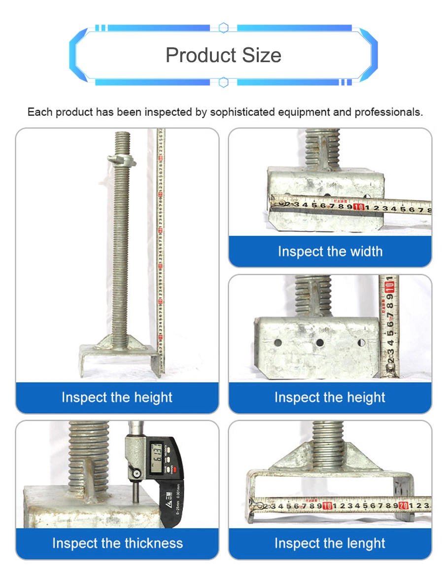 Scaffolding Adjustable Hollow Solid Fork Head Screw Jack Base Made in China