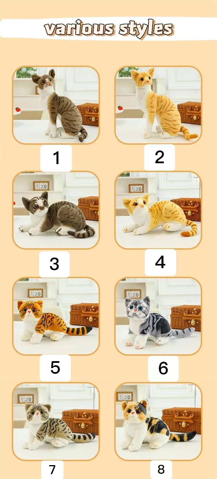 Tiktok Hot Selling Factory Wholesale Simulated Cat Doll Persian Cat Pillow