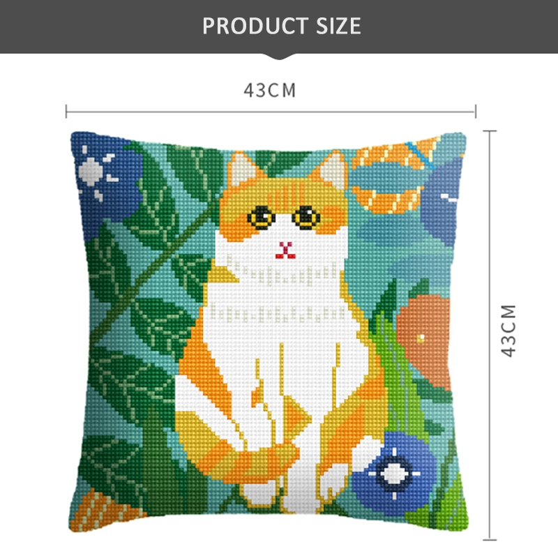 Cats on The Roof Stitch Kit Throw Pillow Case 16&times; 16 Inches