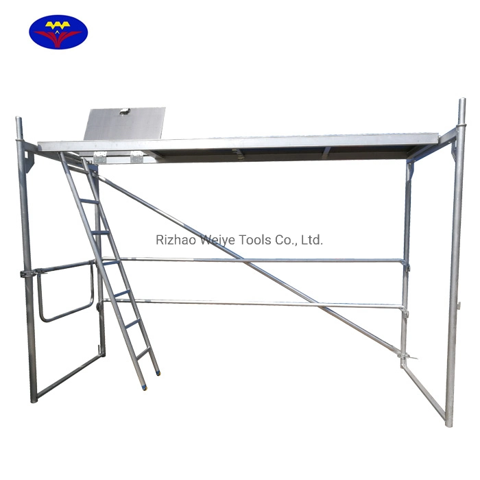 European Standard German Type Layher Facade Scaffolding Frame for Masonry Building Construction