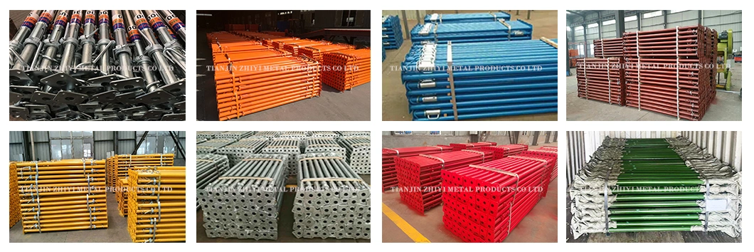 Galvanized Puntales Metalicos Formwork Construction Adjustable Painted Scaffolding Shoring Metal Acrow Steel Prop