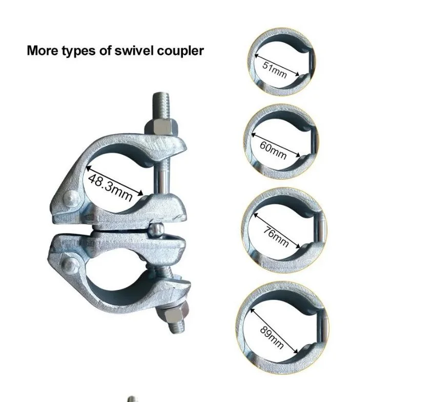 Pipe Fitting Formwork Quick Rebar Scaffolding Steel Swivel Sleeve Directional Scaffold Coupler