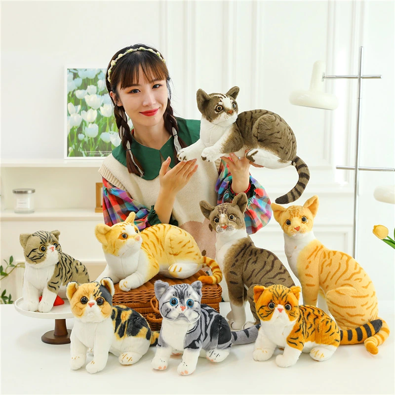 Animals Cute Designed Catplush Stuffed Toys Children&prime;s Holiday Gifts Cat Soft Doll