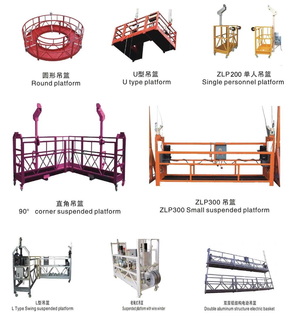 Zlp630 Zlp800 Aluminum Suspended Platform Wall Gondola Lift Building Cradle Suspension Platform