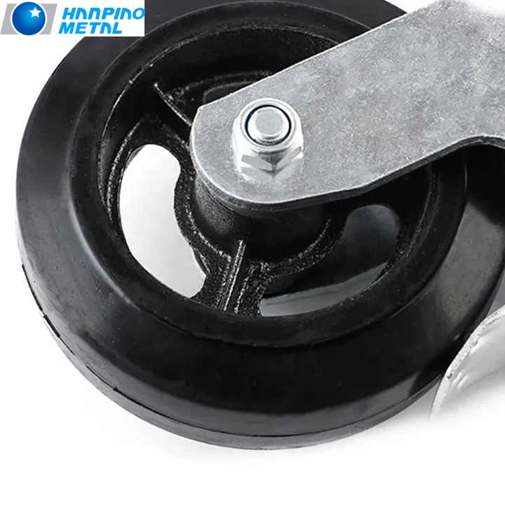 Heavy Duty Scaffold Caster Wheel with Brake PU Cast Iron Scaffolding Caster