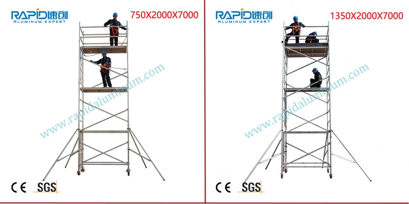 En1004 Aluminium Ringlock a Frame Mobile Tower Aluminum Scaffolding for Sale