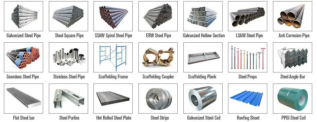 Factory Spiral/Square/ERW/Stainless/Seamless/Gi/Pre/Carbon Ms Mild Welded Hot Dipped Galvanized Steel Pipe for Scaffolding/Greenhouse