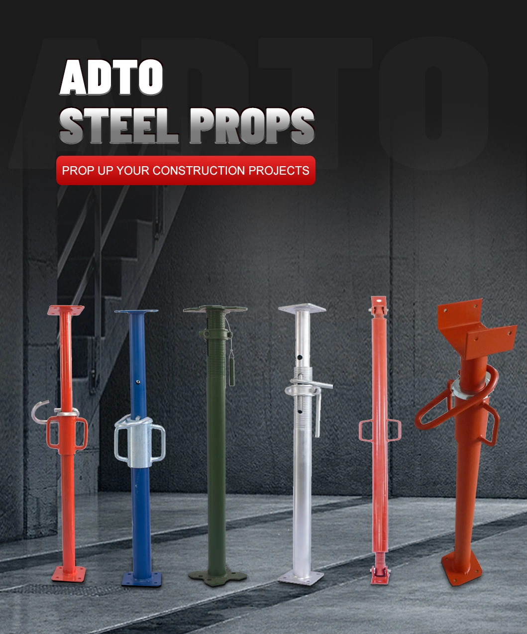 Adjustable Prop Jack Scaffolding Construction Steel Support Prop Pipe Support Adjustable Scaffold Strut Tunnel Prop