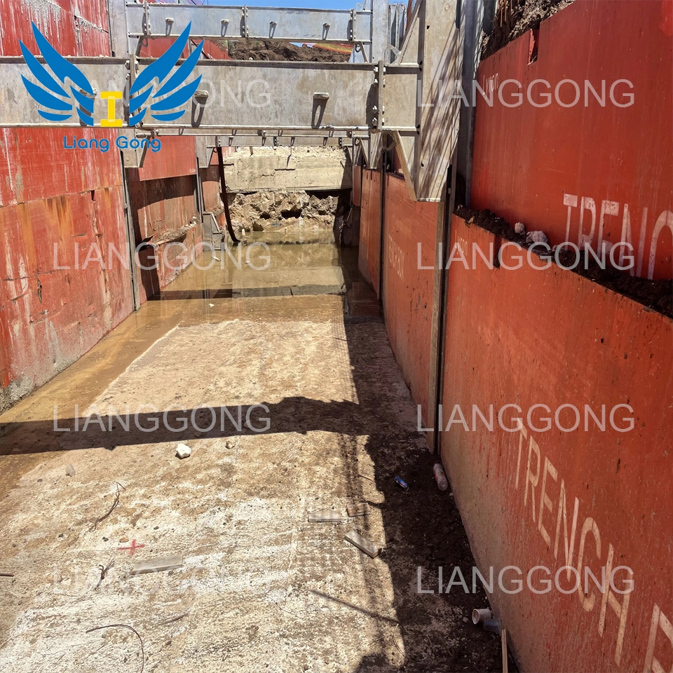 Lianggong Formwork &amp; Scaffolding Manufacture Heavy-Duty Steel Slide Rail Shoring Boxes for Pipelines Construction