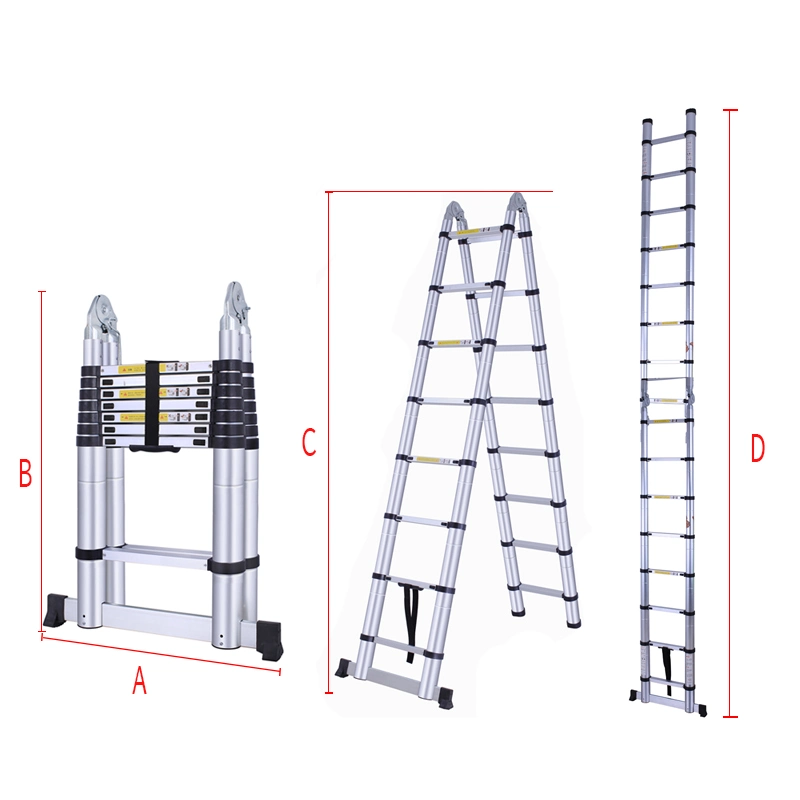 Lidl Aluminium Telescopic Ladder Folding Retractable Stairs Ladder En131