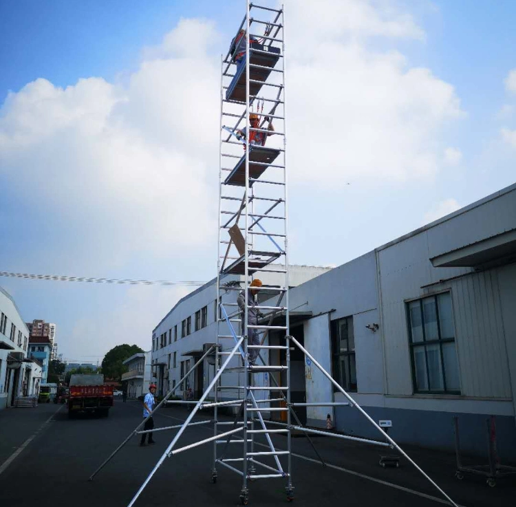 12m Mobile Platform Scaffolding 20feet Aluminium Walk Through Scaffold with Wheels