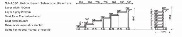 HDPE Blow Molded Folding Bleacher Seats