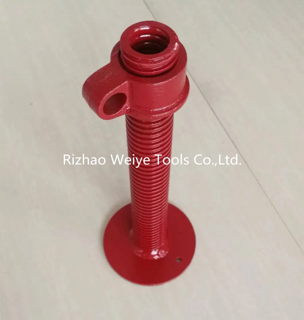 Adjustable Round Base Jack for Pin-Type Italian Scaffolding Frame Ponteggio