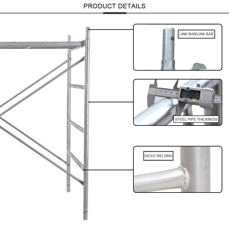 Portable Mobile Walk-Through Steel H Frame Scaffolding for Construction