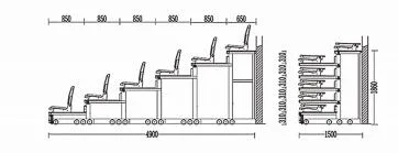 Retractable Seating System Floor Mounted Seating with Anti-Skid Strips