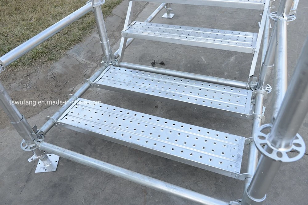 High Quality Construction Scaffolding Galvanized Walkway Metal Decking 450mm Steel Planks Catwalk Plataforma Tabla Matalica Metal Board Platform with Hook