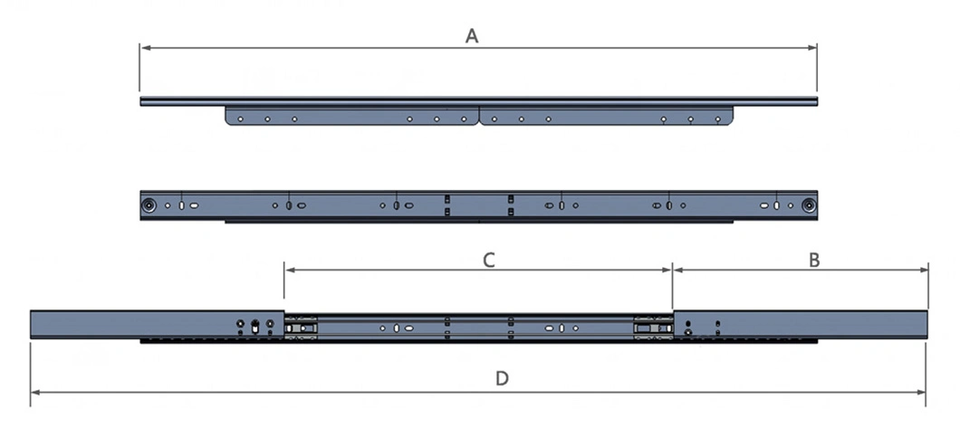 Manufacturer Supply High Quality Ball Bearing Table Extension Slides for Smart Furniture