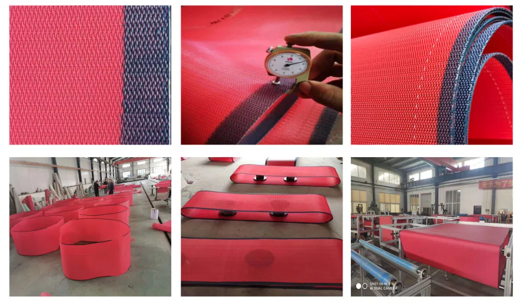 Red Color Melt Blown Cloth Conveyor Belt Fabric