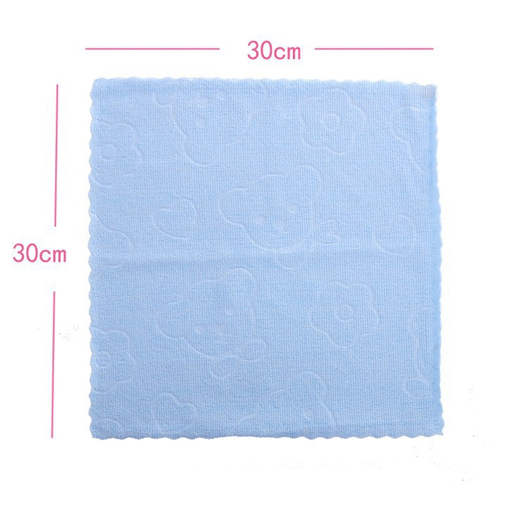 Microfiber Embossed Dishwashing Square Household Handkerchief Small Towel 30cm 1.2inch