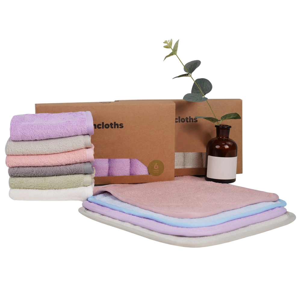 Gift Packing Organic Bamboo Microfiber Baby Wash Cloth Face Towel 10"X10"