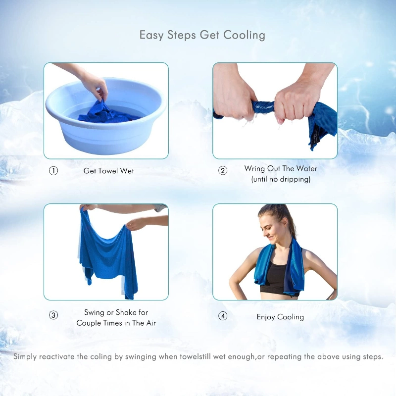 Cooling Towels for Neck and Face (12′′x40′′) - Workout, Gym, Fitness, Golf, Yoga, Camping, Hiking, Travel, Outdoor, Sports Towel for Sweat Instant C