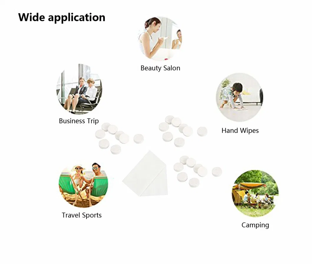 Custom Packaging Bottled Compression Disposable Soaking Face Towel Coin Tissu Compress Travel Magic Wholesale Wash Towels