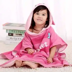 Super Cute Bath Towel for Children Ultra Soft Hooded Towel