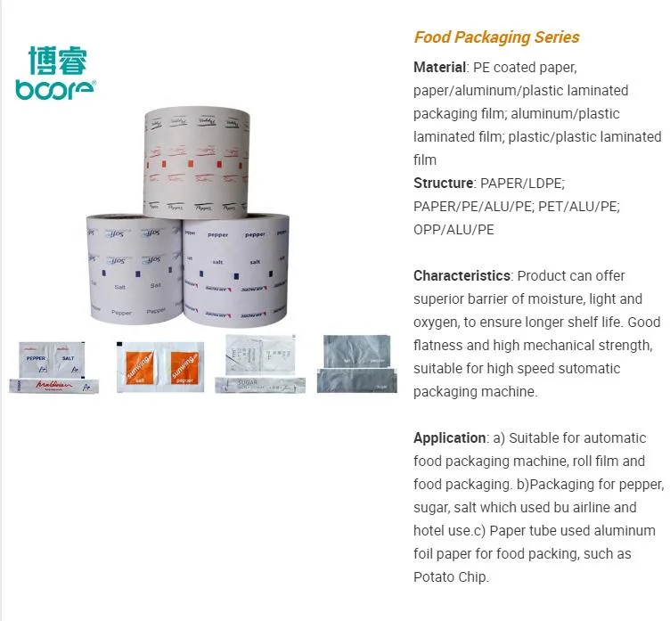 2023 Good Quality 84GSM Paper/PE Roll with Printing for Sugar Stick