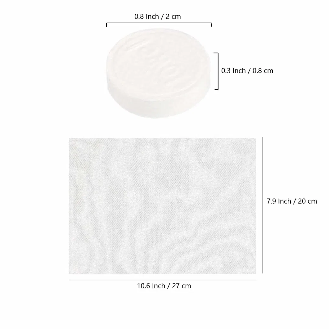 Custom Packaging Bottled Compression Disposable Soaking Face Towel Coin Tissu Compress Travel Magic Wholesale Wash Towels