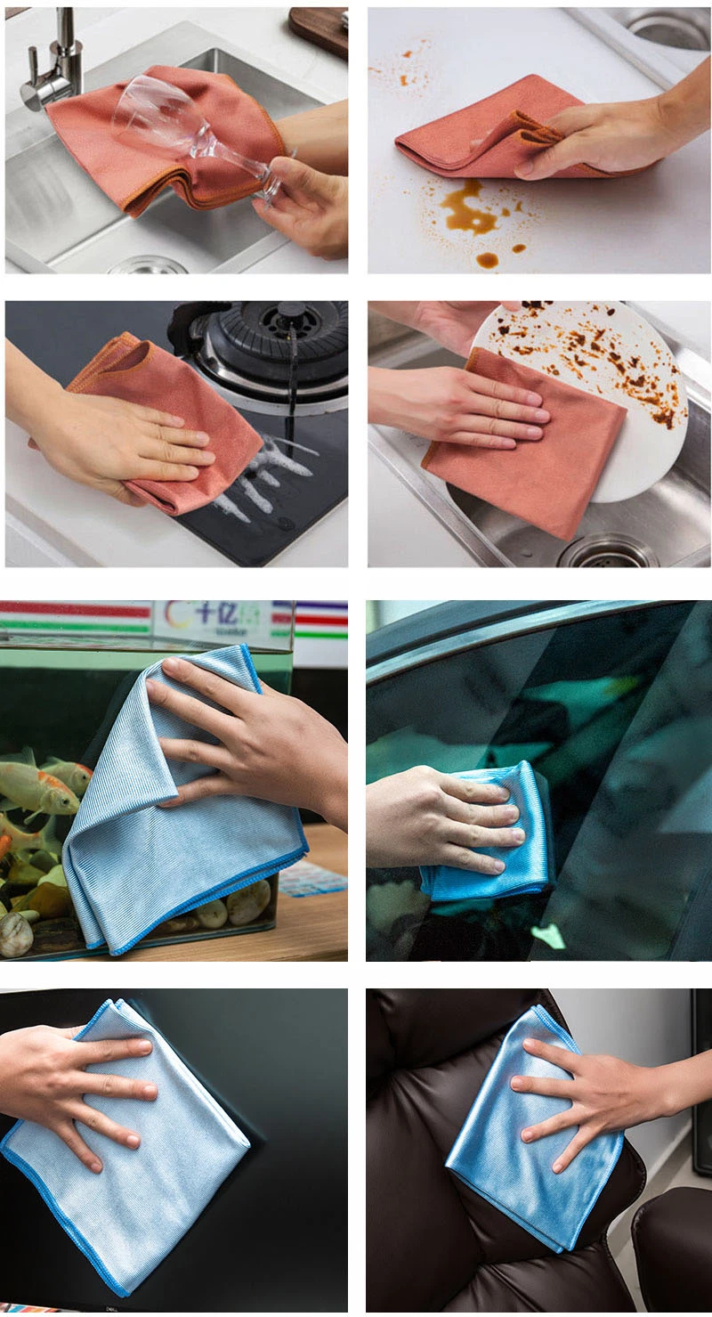 Super Absorbent Microfiber Household Cleaning Cloth Kitchen Glass Multifunction Cleaning Towel
