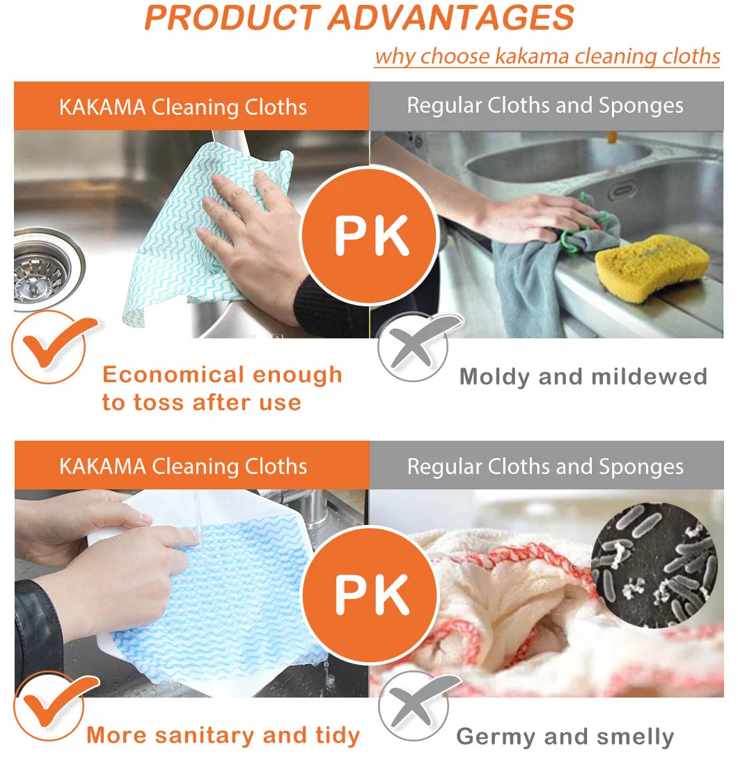 Reusable Kitchen Rags Lazy Rags Washable Kitchen Paper Thickened Wet and Dry Printed Dish Cloth
