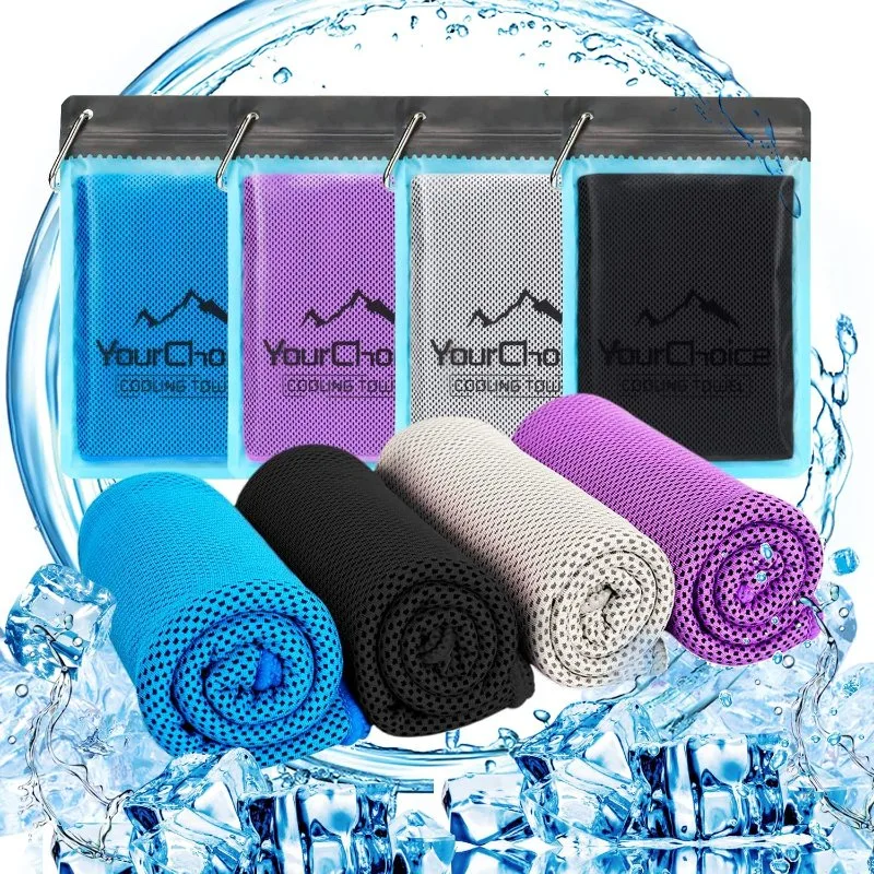 Cooling Towels for Neck and Face (12′′x40′′) - Workout, Gym, Fitness, Golf, Yoga, Camping, Hiking, Travel, Outdoor, Sports Towel for Sweat Instant C