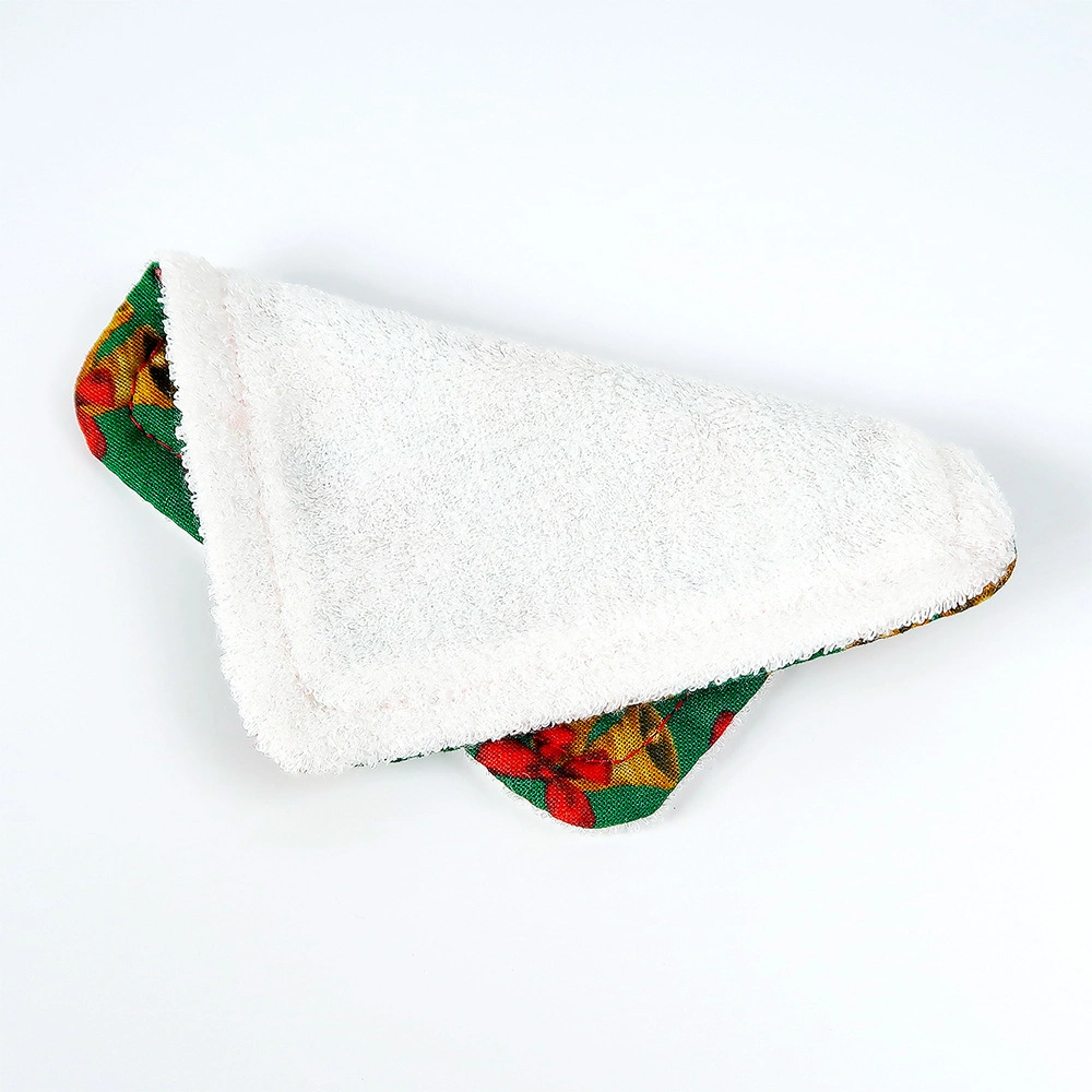 Private Label Christmas Printing Reusable Bamboo Facial Pads Makeup Remover Cloth Cotton Face Cleansing Pads Towel for All Skin Type