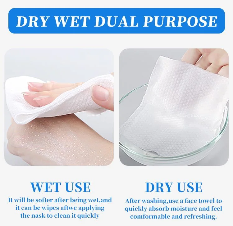 Factory OEM Disposable Cotton Tissue Baby Large Size Dry and Wet Use Face Cleaning Towel Roll