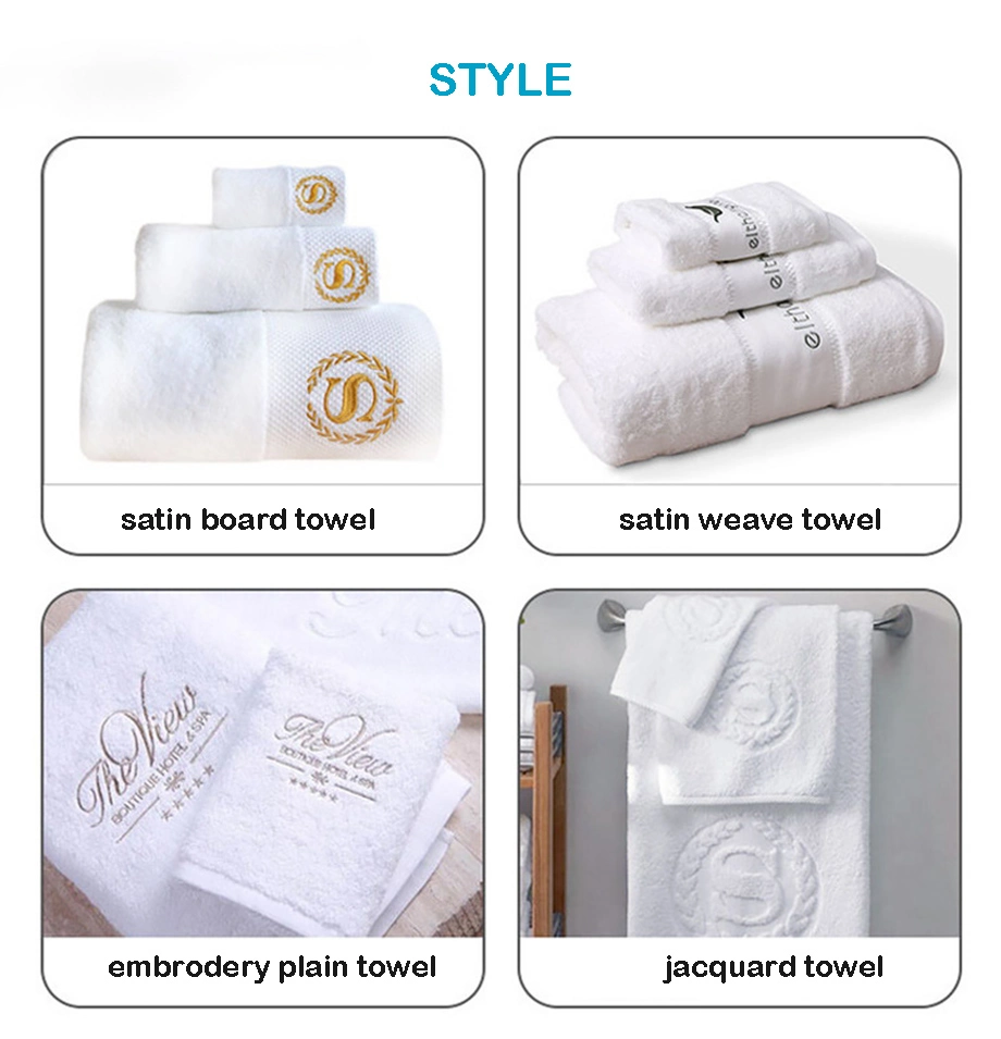 Bath Towels 100% Cotton Hand/Face/Washcloth Hotel Custom White Cotton Towel