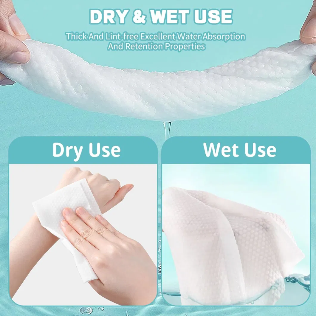 Disposable Face Towel Face Cloths for Washing Soft Cotton Dry Wipes Facial Cloths Towelettes for Washing and Drying Skincare and Makeup