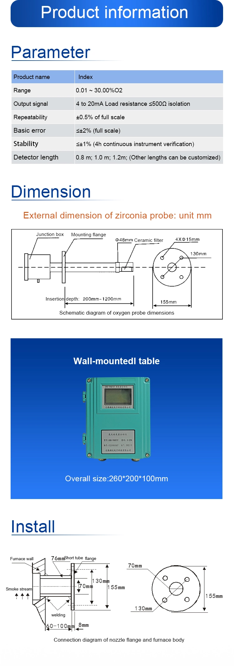 Liquid Crystal Zirconia Oxygen Analyzer