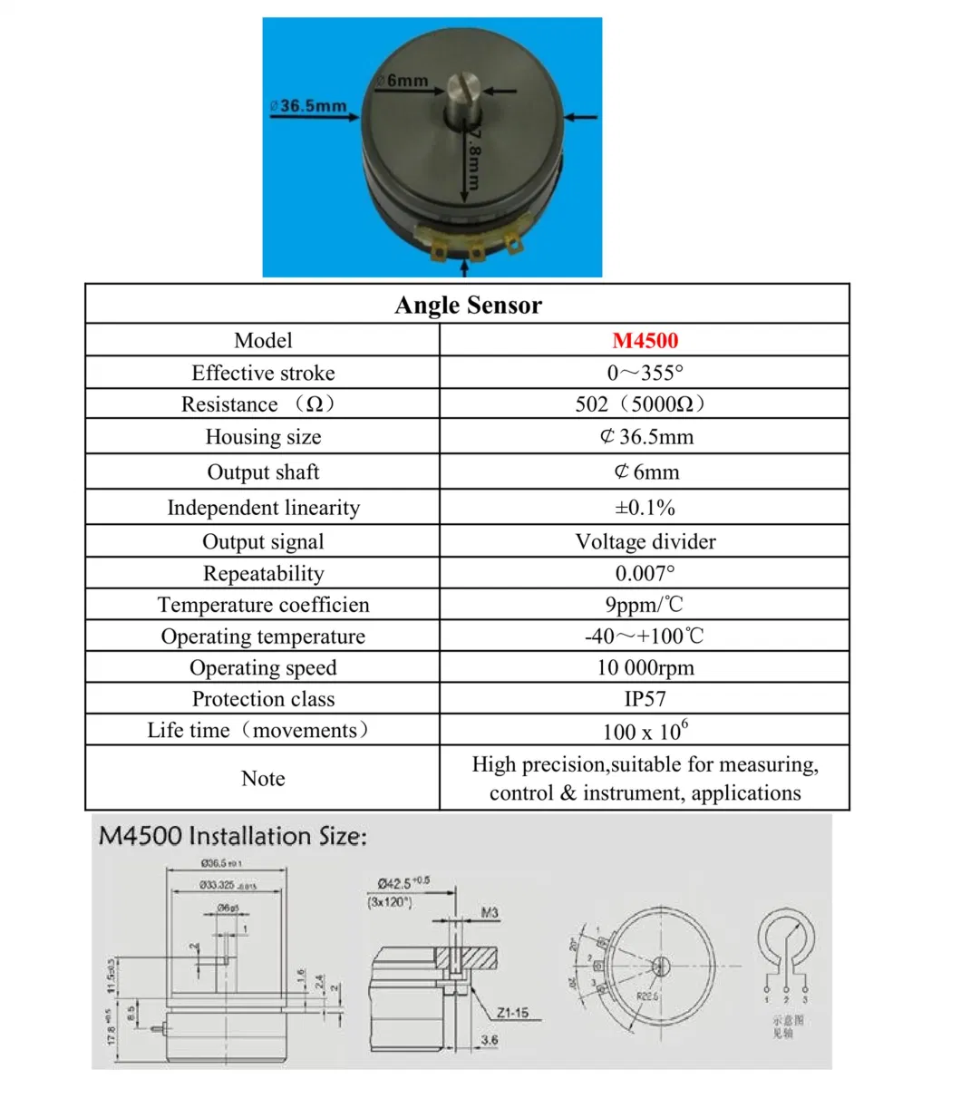 Miran P4500 Absolute Rotary Encoder for Angle Measuring Displacement Sensor